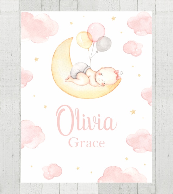 Blush Pink Baby Blanket Personalized Baby Girl Blanket Baby Shower Gift Baby Girl Name Blanket Moon Blanket Personalized Blanket 526 Etsy Canada