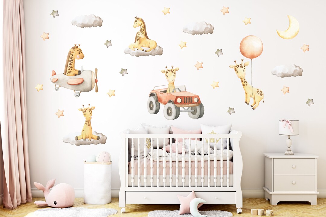 Giraffe Nursery Wall Decal, Wall Decal for Kids, Giraffe Sticker, Nursery Jungle Wall Decal
