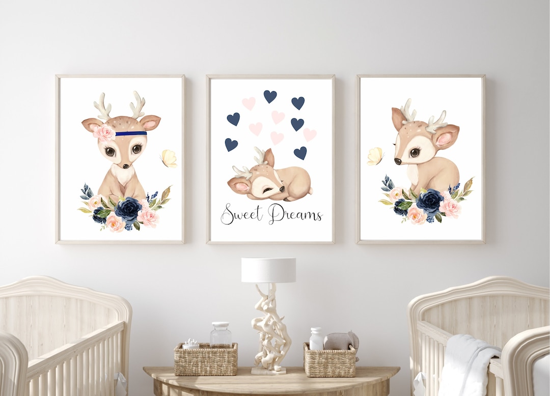 Fawn Nursery Decor, Baby Girl Nursery Decor, Fawn Baby Decor, Deer Girl Nursery Decor, Baby Deer