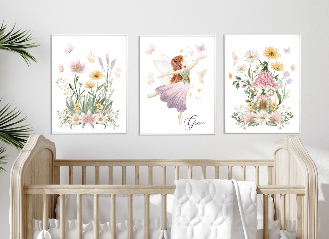 Fairy Nursery Art, Nursery Wall Art Girl, Fairy Nursery, Butterfly ...