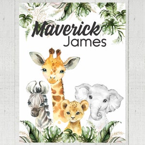 Personalized Jungle Animals Baby Blanket: Safari Nursery Decor