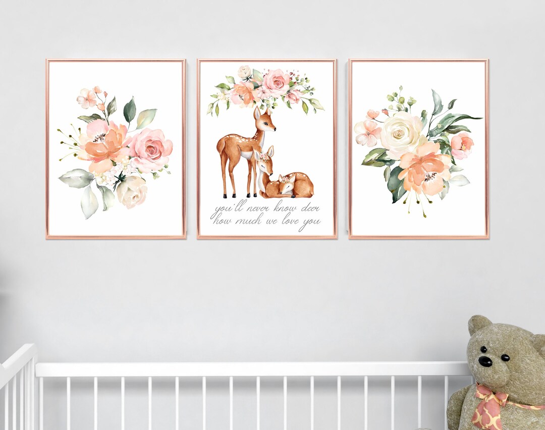 Girl Nursery Deer Decor You'll Never Know Nursery Wall Etsy