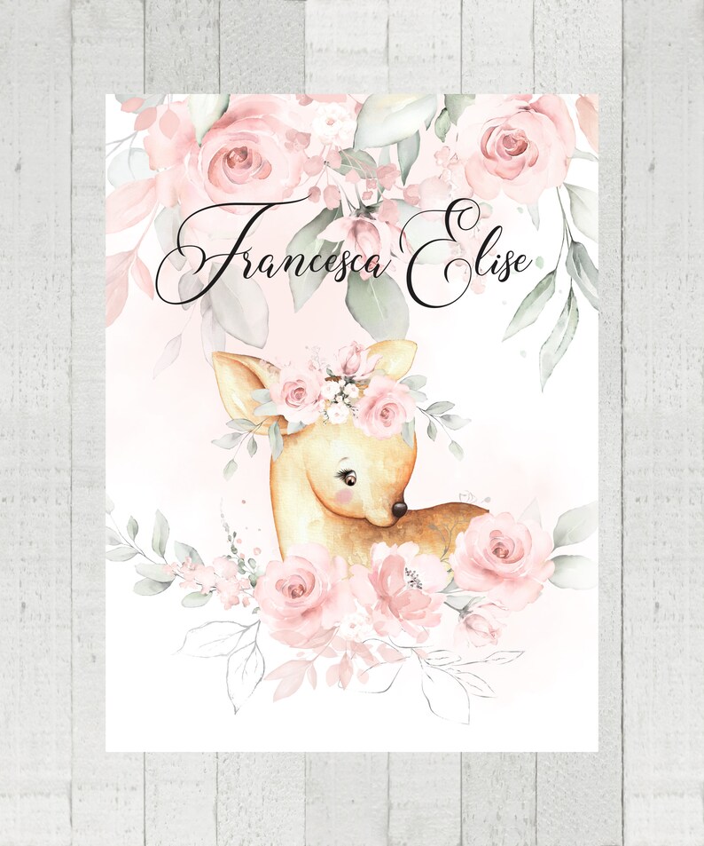 Personalized Baby Blanket Girl Deer Baby Name Blanket Etsy