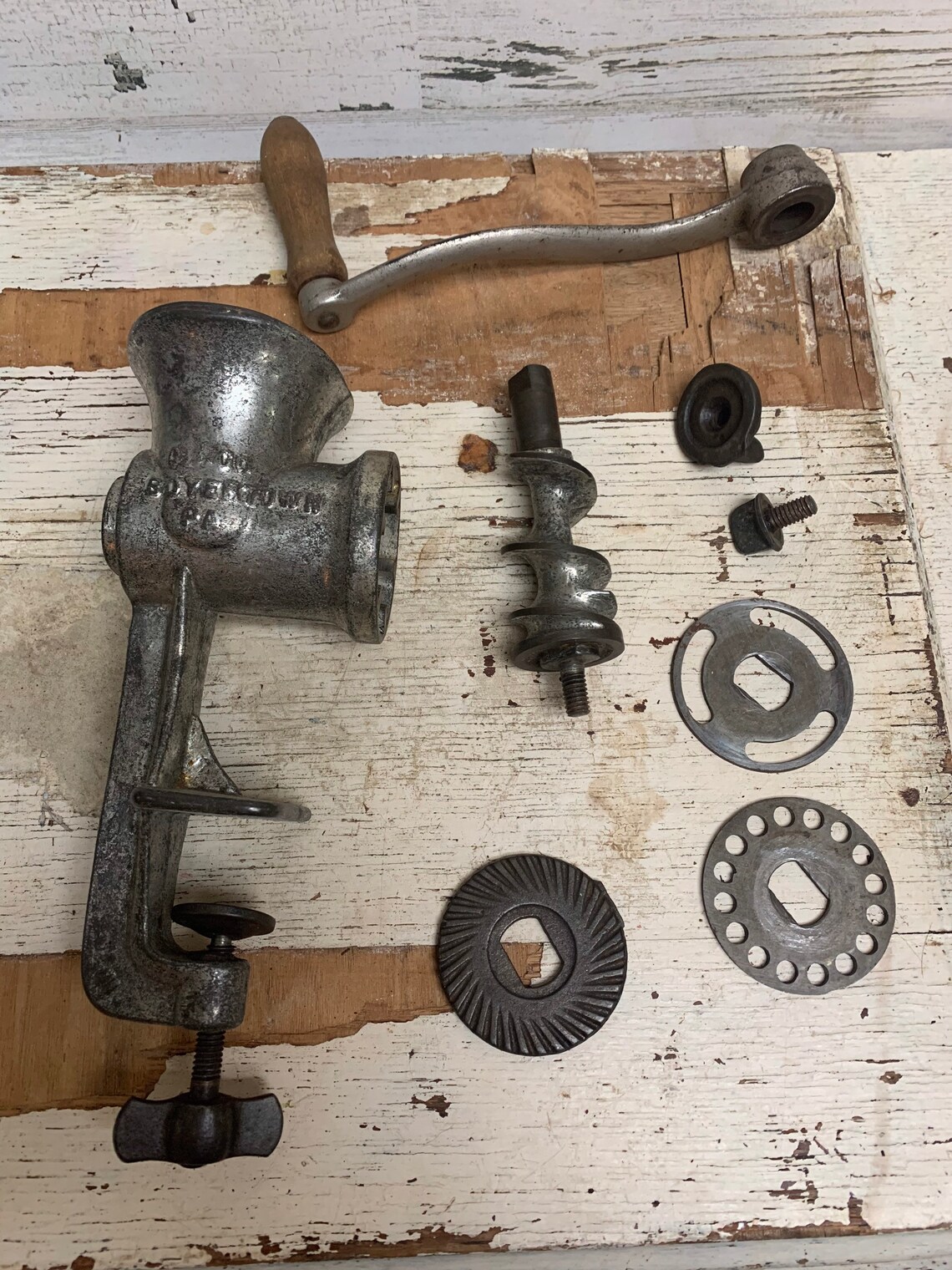 Vintage Keystone Number 10 Meat Grinder Cast Iron Food Chopper Etsy