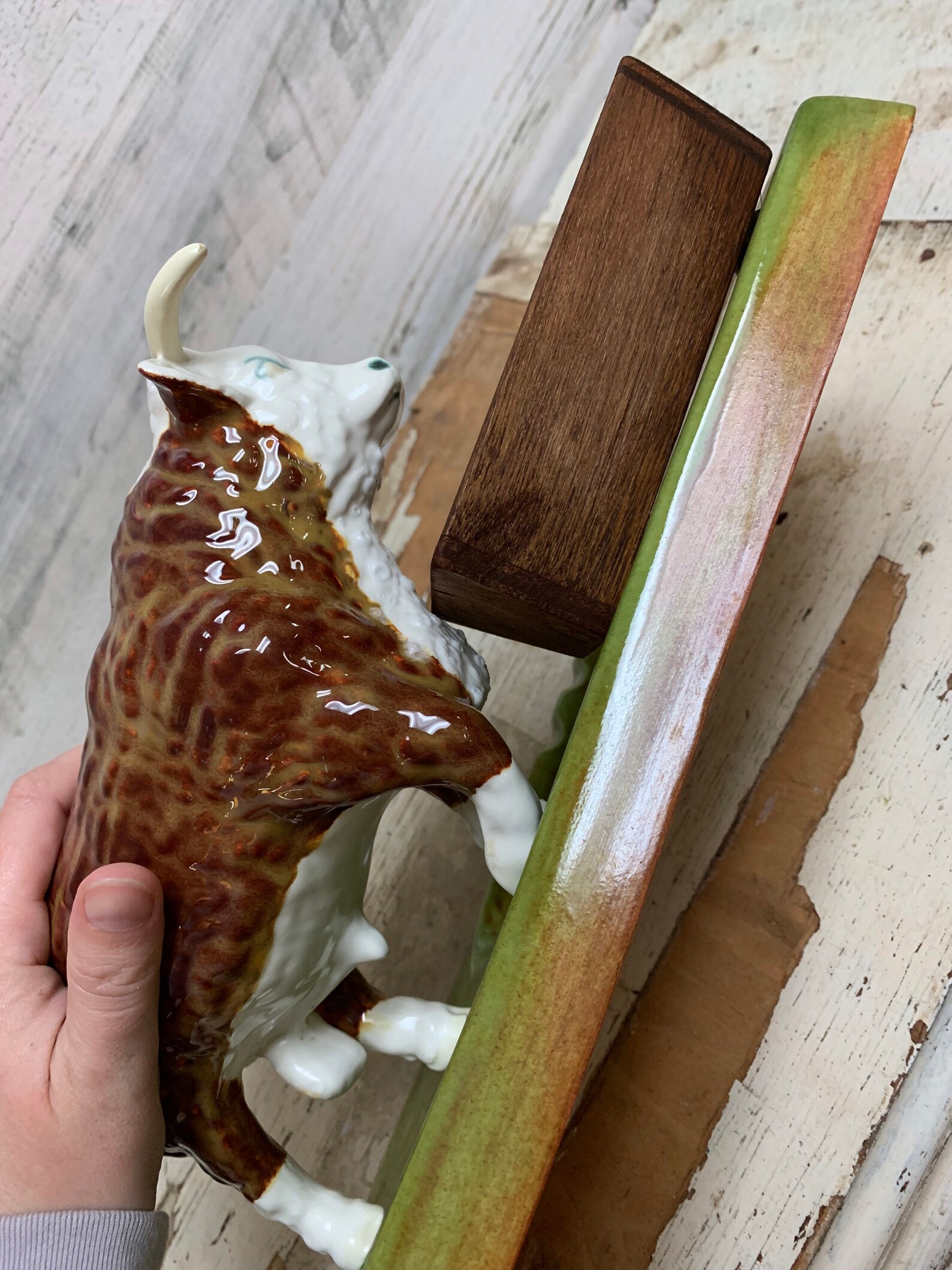 Vintage Holland Mold Ceramic Ashtray Bull Figurine Glazed Etsy