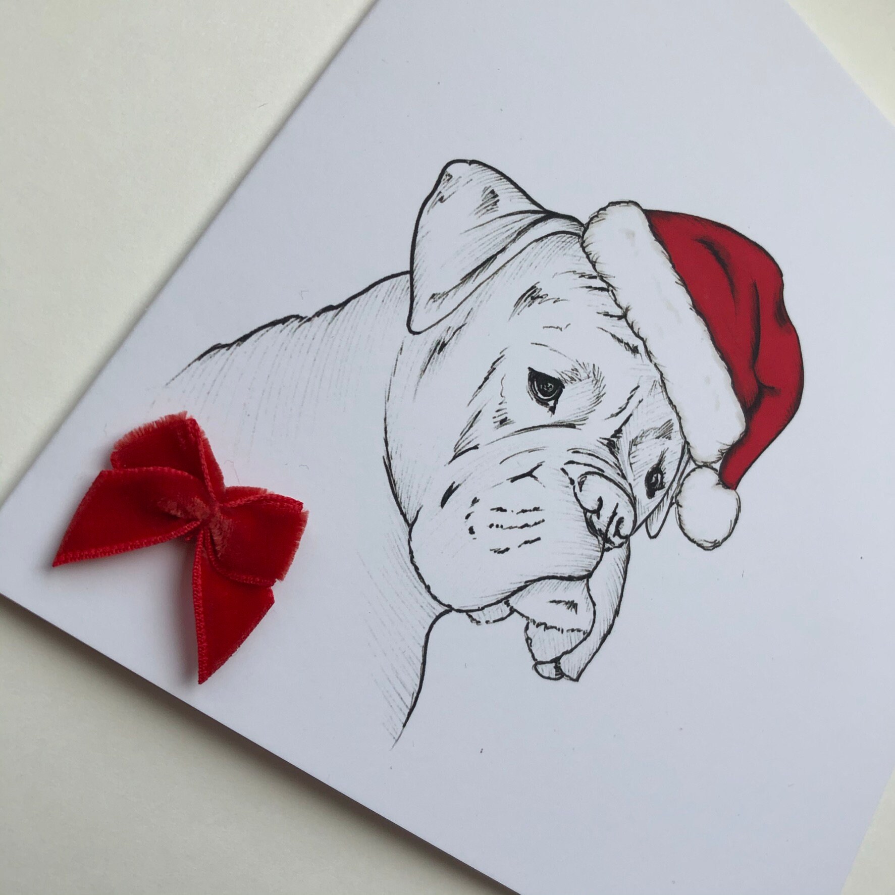 Beautiful Boxer Dog Christmas Card Etsy