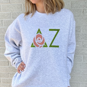 Delta Zeta Rose Sweatshirt: DZ Sorority Apparel, Big Little Gift
