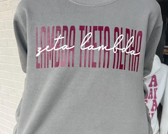 Lambda Theta Alpha Comfort Colors Sweatshirt: Sorority Greek Apparel