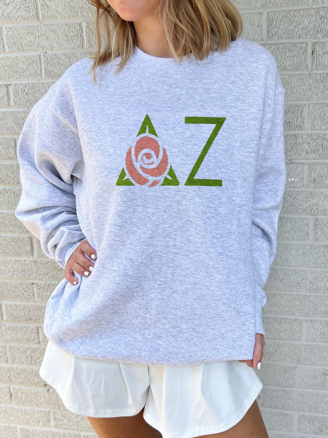 Delta Zeta Rose Symbol Crest Sweatshirts and T-shirts Sorority Merch ...
