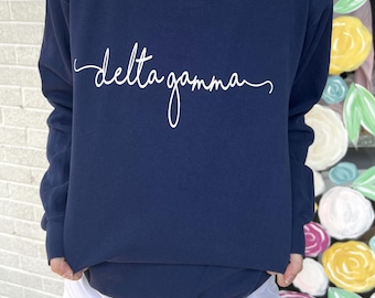 Custom Delta Gamma Shorelines Comfort Colors Sweatshirt | Sorority Merch and Greek Life Apparel