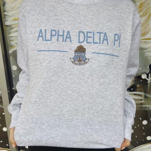 ADPI Sorority Sweatshirt: Alpha Delta Pi Classic Crest, Greek Apparel