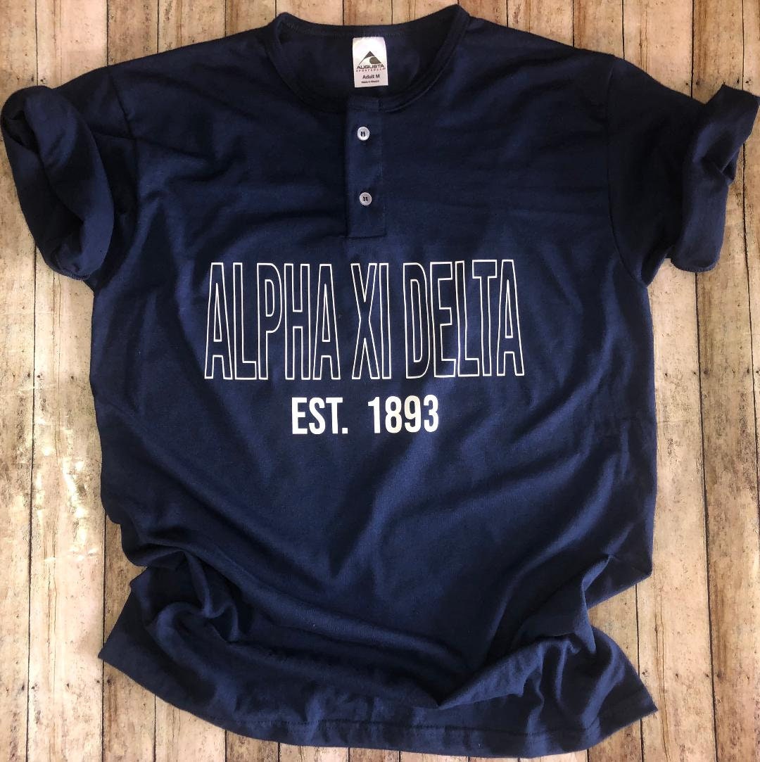 Alpha Xi Delta Custom Sorority Henley Baseball Shirt - Etsy
