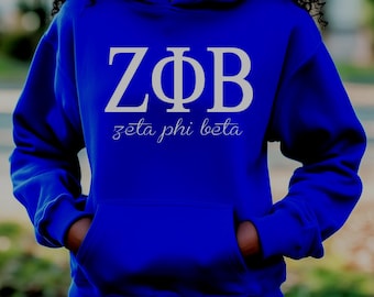 Zeta Phi Beta Hoodie: Royal Blue Sorority Sweatshirt