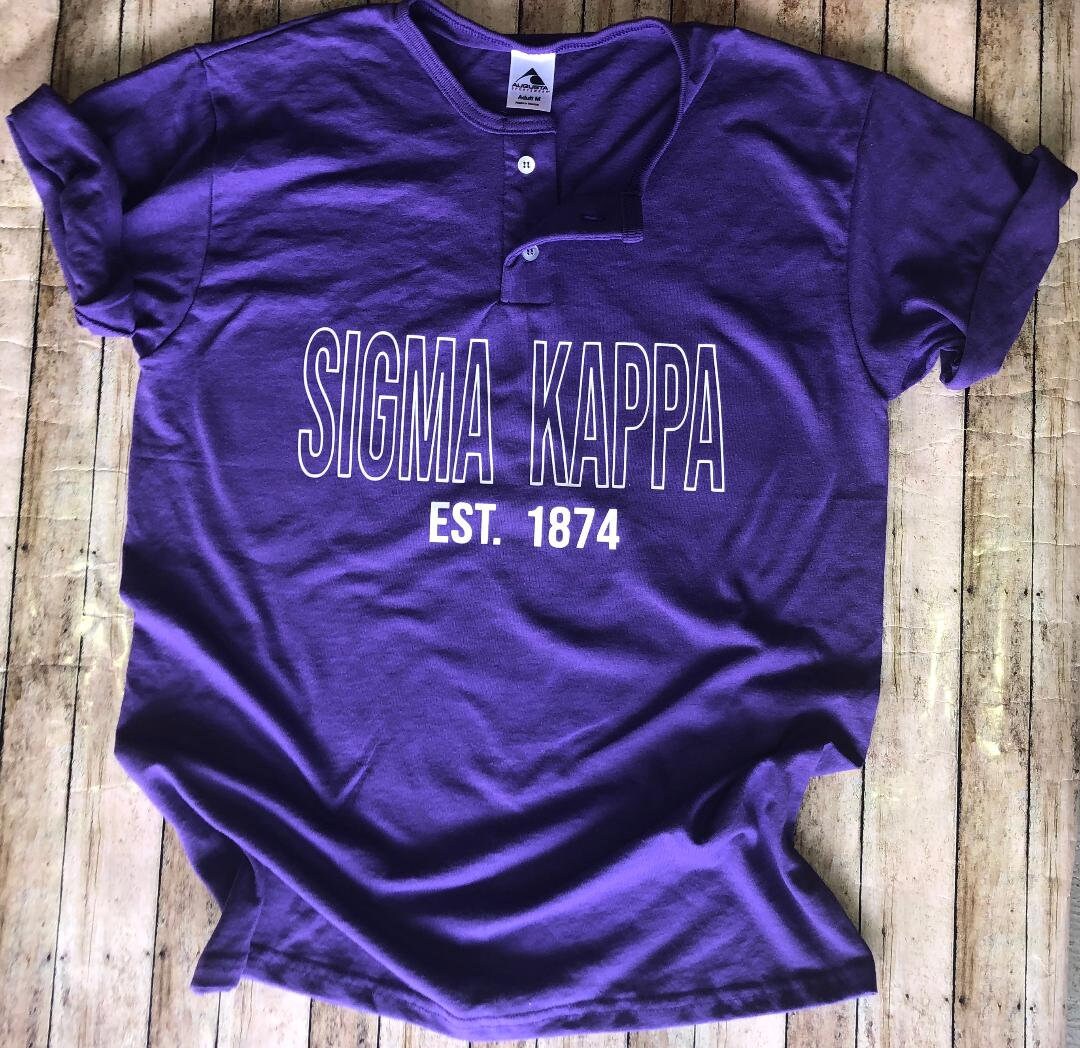 Sigma Kappa Custom Sorority Henley Baseball Shirt - Etsy