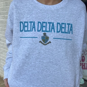 Tri Delta Sorority Sweatshirt: Classic Crest, Greek Apparel