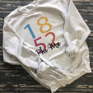 Phi Mu 1852 Color Block Sorority Sweatshirt: Greek Apparel