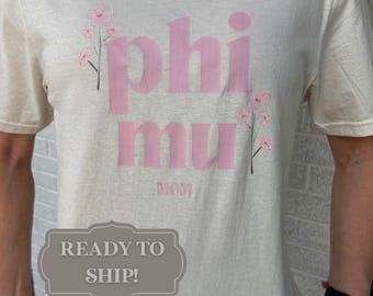 Phi Mu Mom T-Shirt: Sorority Greek Life Apparel