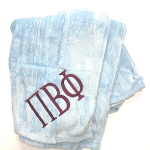 Pi Beta Phi Extra Large Embroidered Throw Blanket | Soft Microsoft Fleece Sorority Blanket | Color Options Available