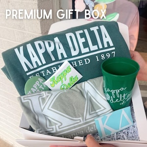 Kappa Delta Sorority Gift Box, KD Sweatshirt & Accessories