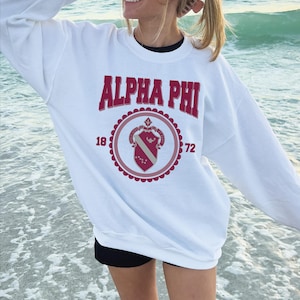 Alpha Phi Sweatshirt: Scalloped Crest APhi Sorority Apparel