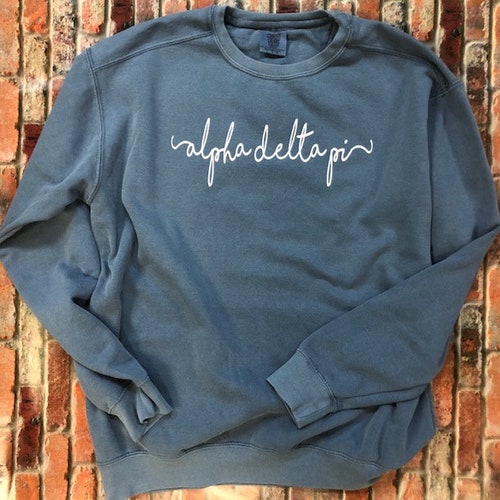 Custom Alpha Delta Pi Shorelines Comfort Colors Sweatshirt - Etsy