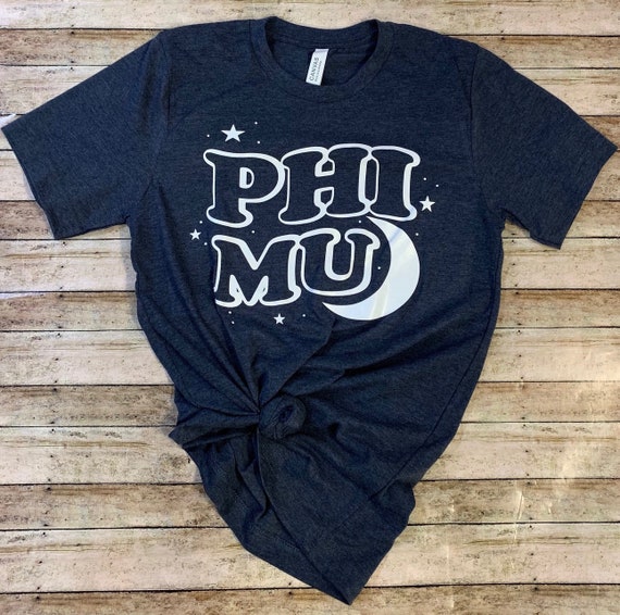 Phi Mu Moon and Stars Tshirt | Etsy