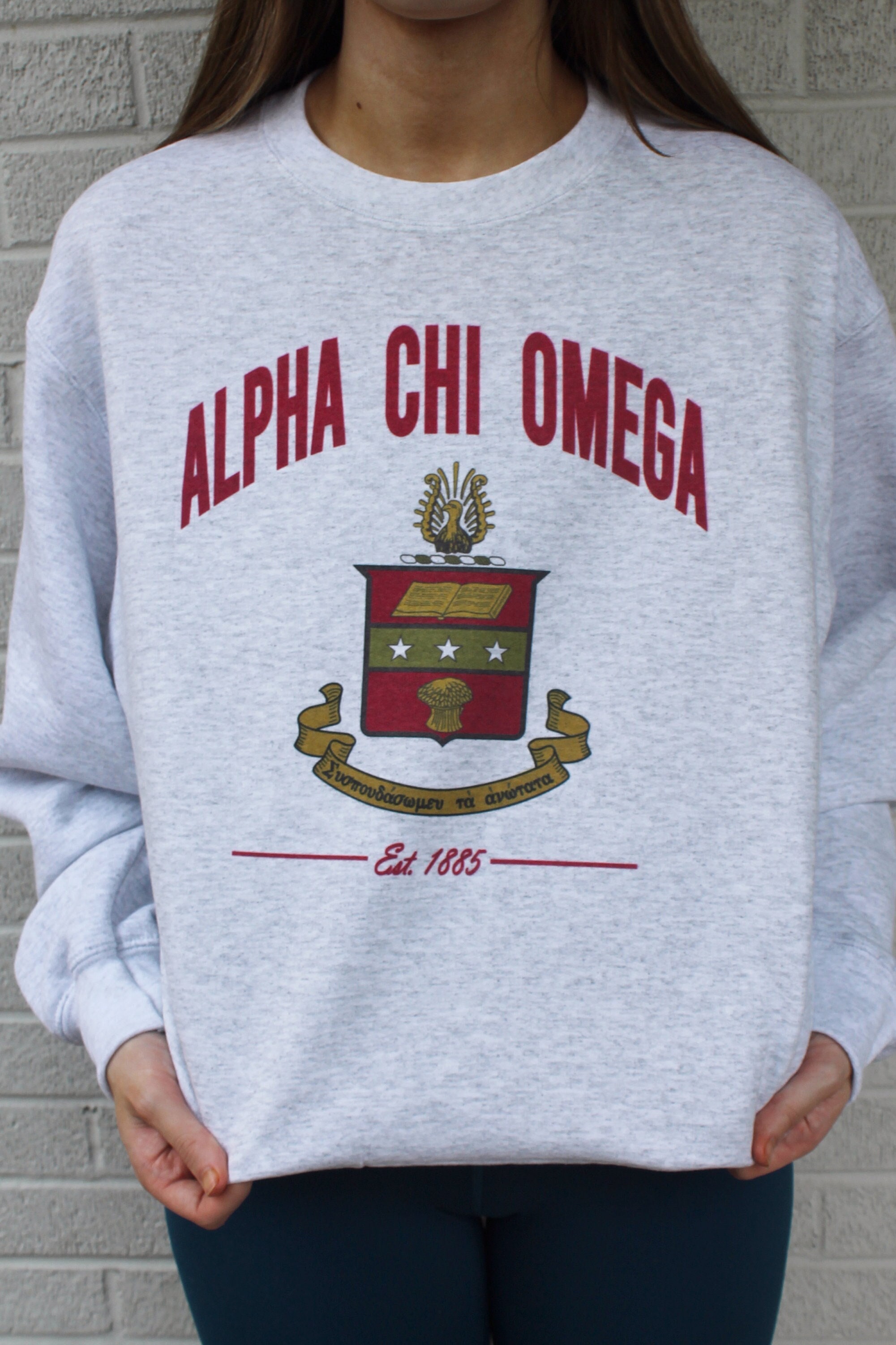 Alpha Chi Omega Crest Sweatshirts and T shirts Sorority Merch and Greek Life Apparel Etsy