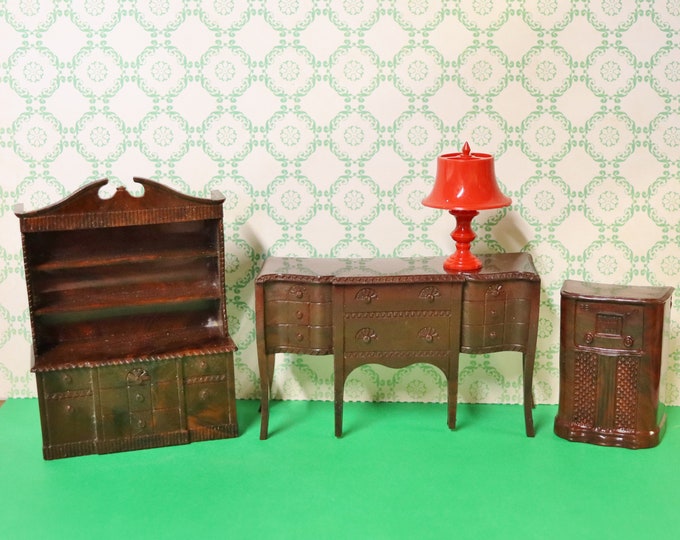 116 Renwal Buffet With Lamp, Hutch and Sterio 3piece Set, Harder Soft