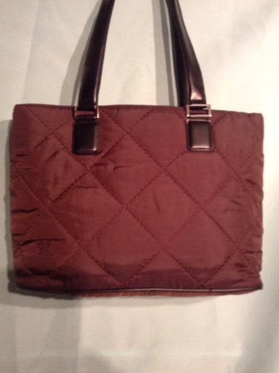 City D N K Y Chocolate Quilted Shoulder Handbag - image 10
