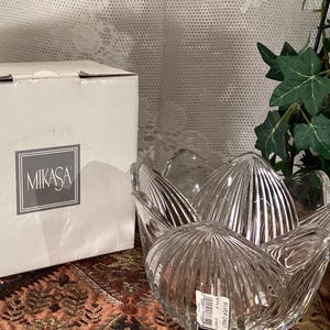 Ciotola Mikasa Crystal Silver Crest - 6&quot; - 1990, Vintage con scatola