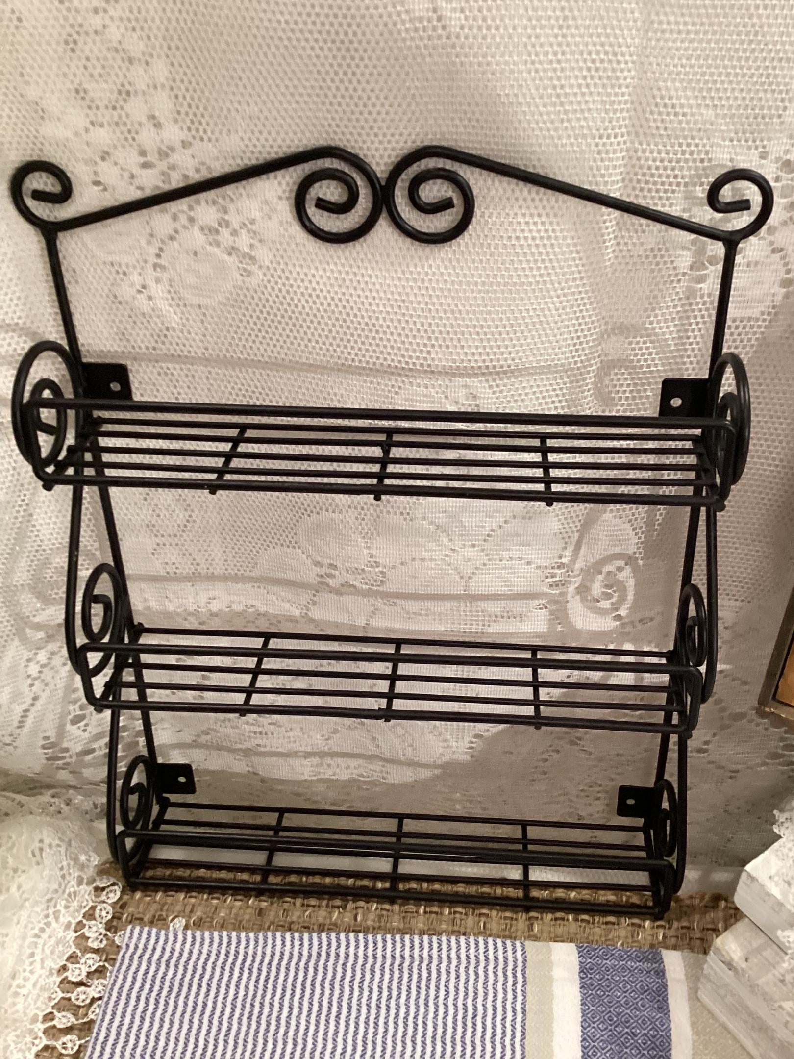 Wrought iron spice rack hotsell