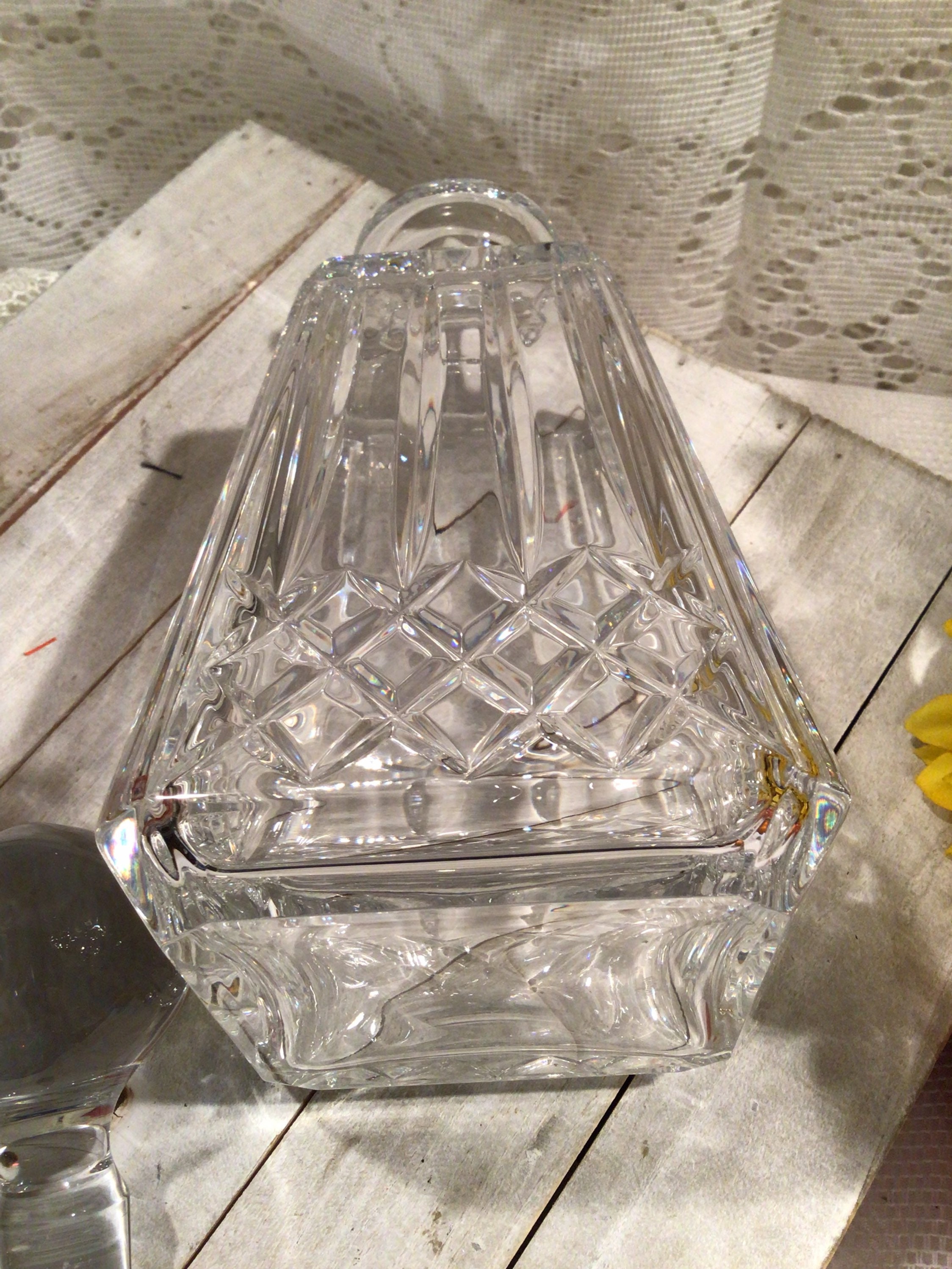Waterford Crystal Pyramid Mid Century Whiskey Decanter Barware Etsy
