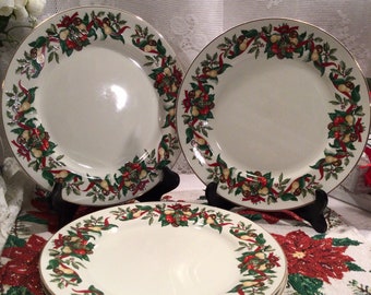 AMC NY NY Christmas Bounty Dinner Plates Set Of 4