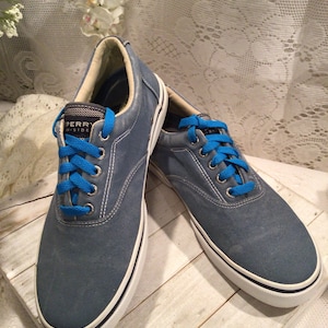 SPERRY Top Sider Mens Boat Shoes Blue Denim Canvas 9M