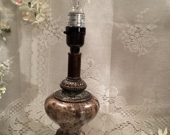 Beige And Bronze Tone Table Lamp