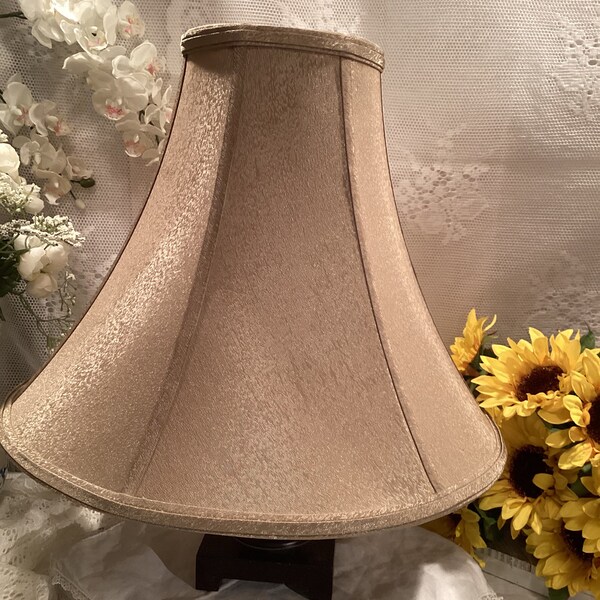 Light Gold Shimmering  Shantung  Bell Lamp Shade