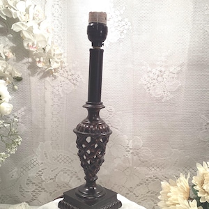 Bronze Tone Distressed Lattice Table Lamp