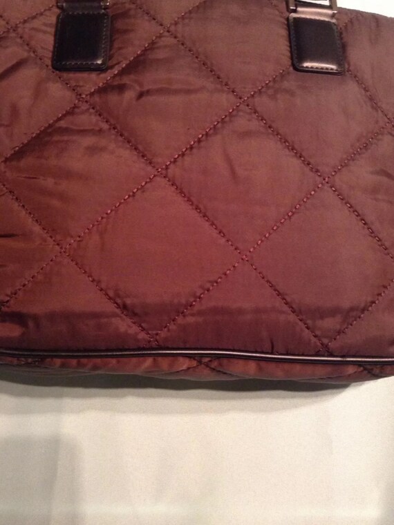 City D N K Y Chocolate Quilted Shoulder Handbag - image 2