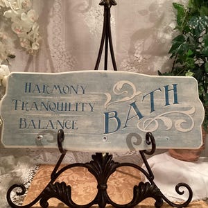 Landhaus Holz Badezimmer Schild Harmonie / Ruhe / Balance