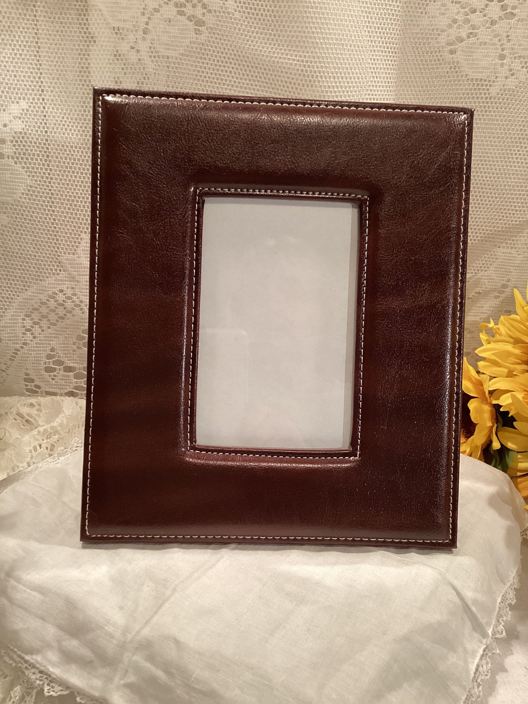 Brown Leather 4x6 Photo Frame Etsy