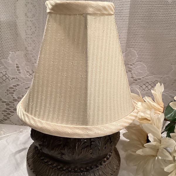 Yellow Striped Bell Candlestick Lamp Shade