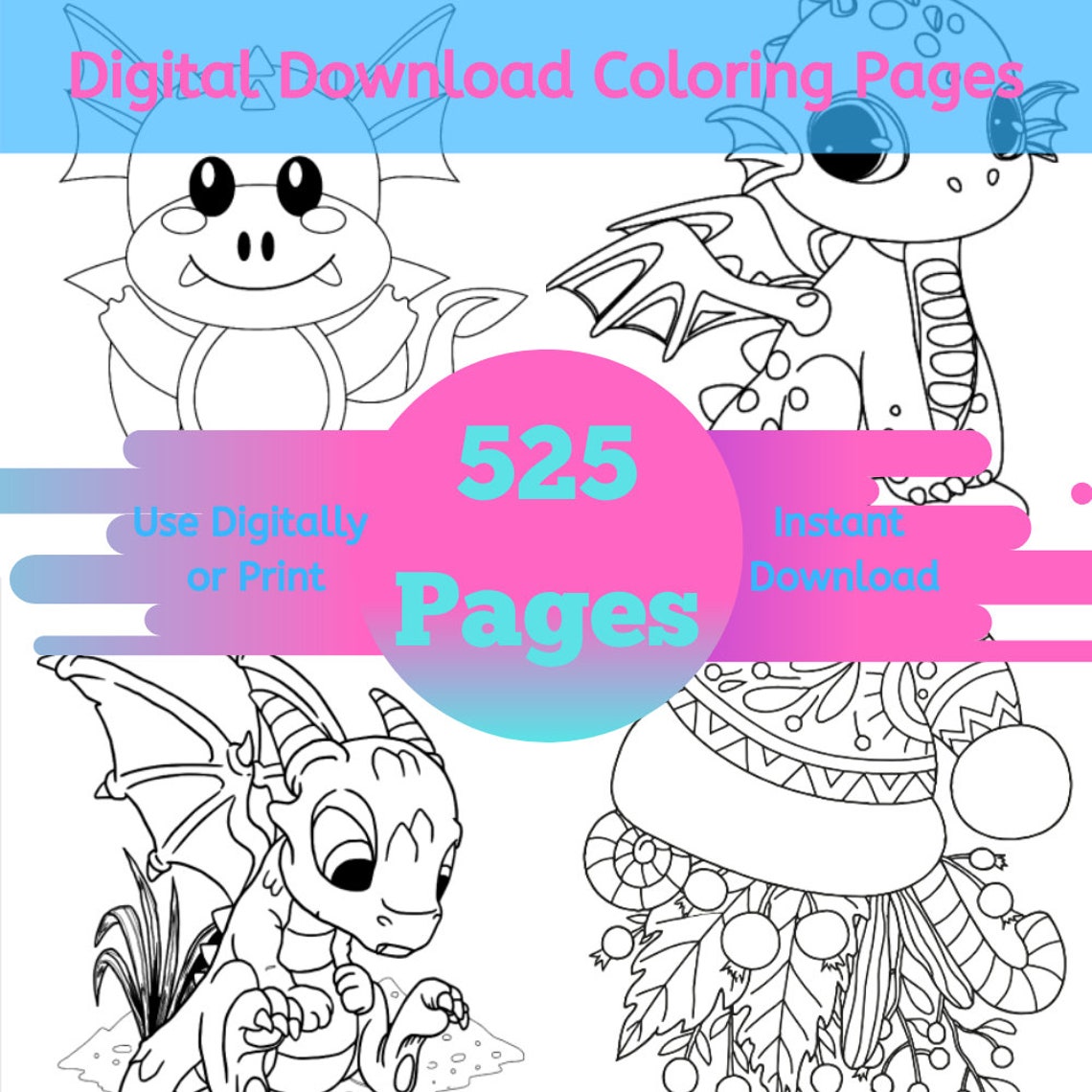 Digital Coloring Book // Kids Coloring Pages // Coloring Pages | Etsy