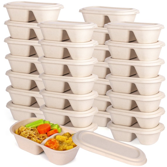 34oz 3 Compartment Meal Prep Container w/ Lids Food Storage