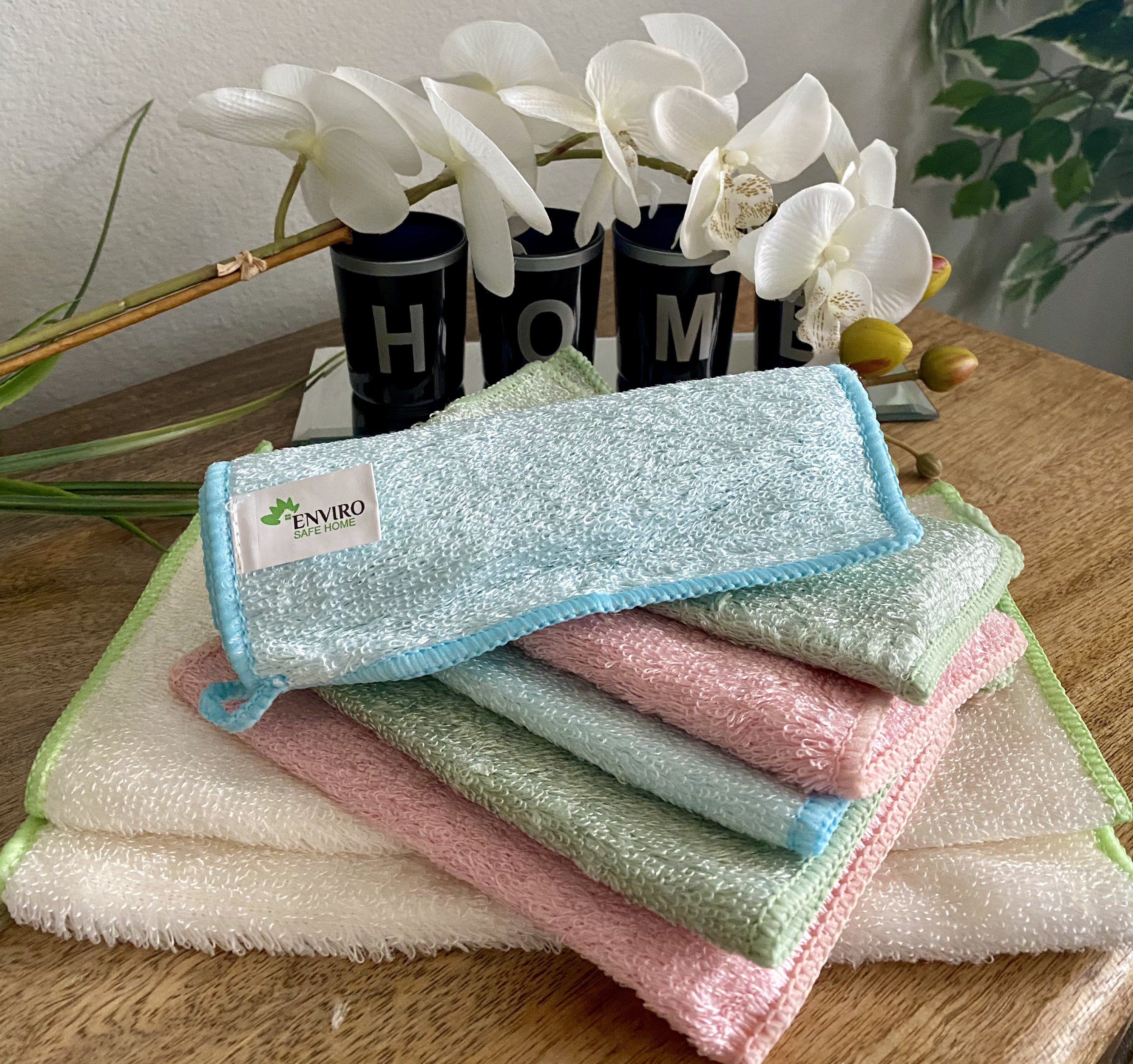 High Quality Bamboo Dish Cloths Kitchen Cleaning Rags No Odor