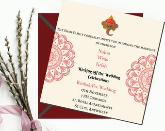 Hindu Wedding Invite Etsy