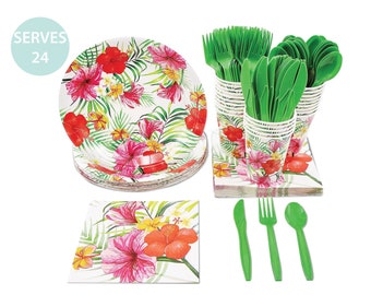 hawaiian paper plates