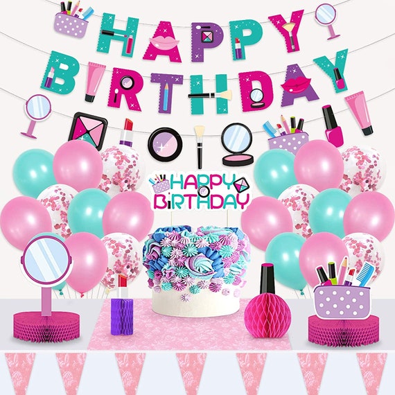 Spa-Kuchenaufsatz 'Happy Birthday' – Schwarz Glitzernd, 18x13,2 Cm, Für Make-up/Spa-Themen-Party