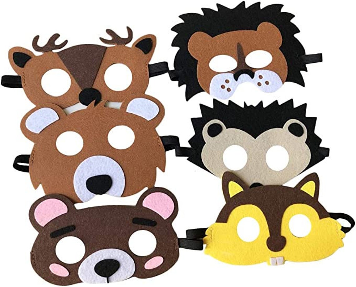 Safari Jungle Animal Felt Masks Pack of 24 Woodland Party Etsy