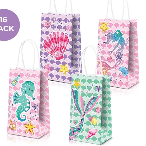 Mermaid Gift Bags 16 Pack Mermaid Party Supplies Under the Etsy