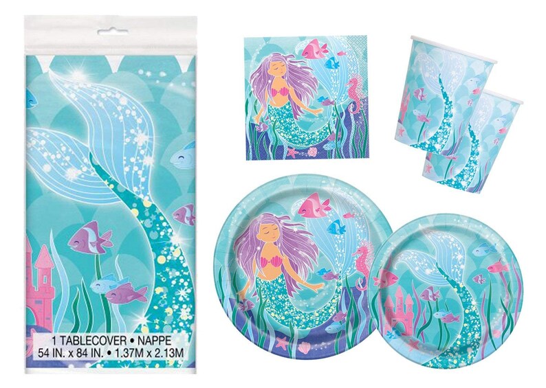 Serves 16 Mermaid Birthday Party Supplies Pack